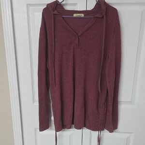 Elegant Maroon Hooded Sweatshirt for Women